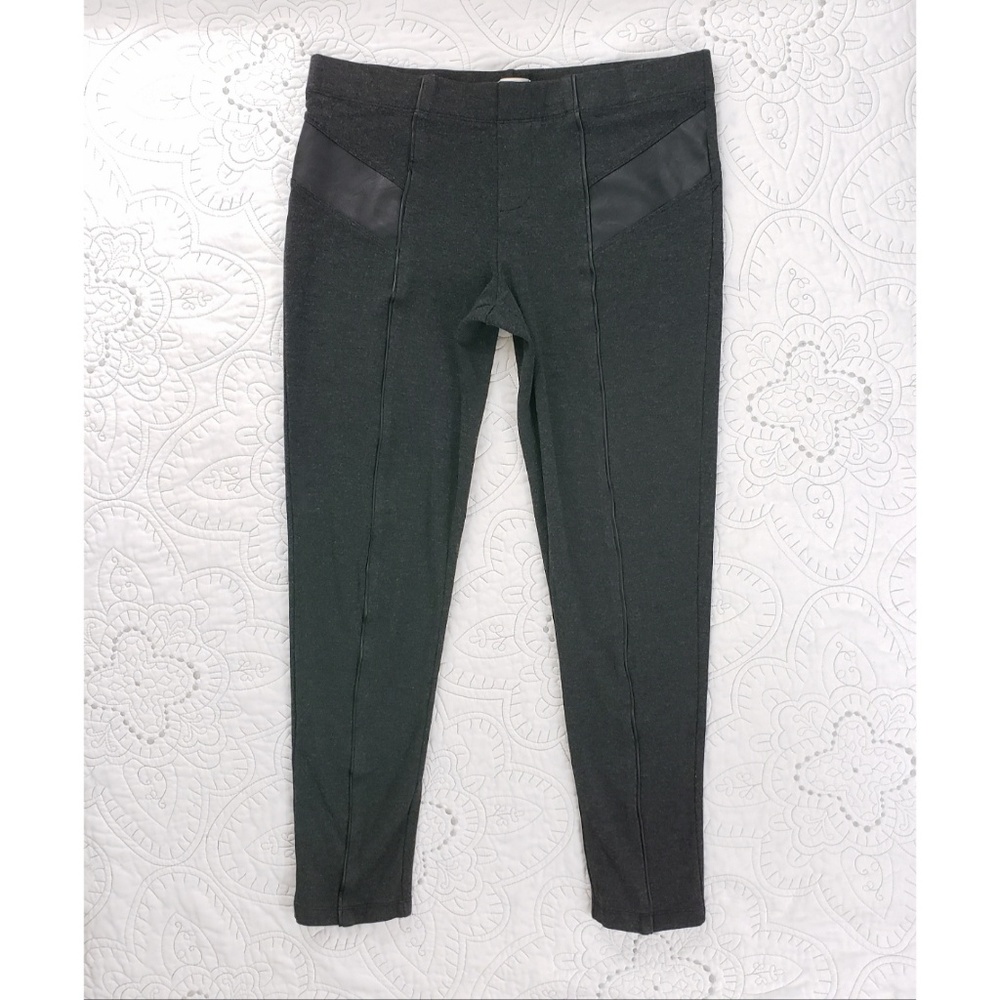 Xhilaration Ponte Knit & Faux Leather Leggings L